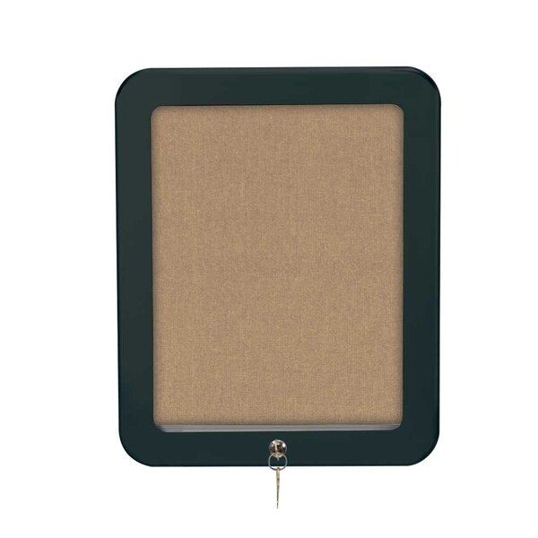 Outdoor Enclosed Combo Board, 72"x36", Satin Frame/Green & Cobalt